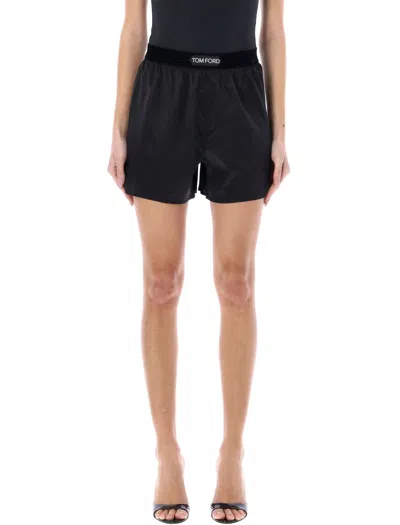 Tom Ford Woman Woven Shorts Trousers Clothing In Black