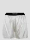 Tom Ford White Shorts With Elastic Waist And Logo Patch On The Waist In White