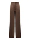 Tom Ford Stretch Silk Satin Cargo Pants In Brown