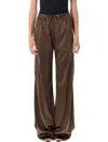 Tom Ford Stretch Silk Satin Cargo Pj Pants In Brown