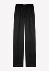 Tom Ford Stretch Silk Satin Pajama Pants In Black
