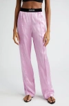 Tom Ford Stretch Silk Satin Pajama Pants In Primrose Lilac