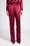 Tom Ford Stretch Silk Satin Pajama Pants In Pink