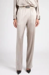 Tom Ford Stretch Silk Satin Pajama Pants In Silver