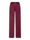 Tom Ford Fuchsia Pants With Elastic Waist With Logo Lettering In Silk Stretch Woman In Burgundy