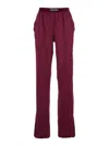 Tom Ford Fuchsia Pants With Elastic Waist With Logo Lettering In Silk Stretch Woman