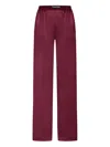 Tom Ford Fuchsia Pants With Elastic Waist With Logo Lettering In Silk Stretch Woman