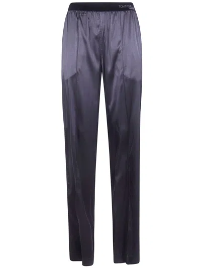 Tom Ford Stretch Silk Satin Pj Pants In Black