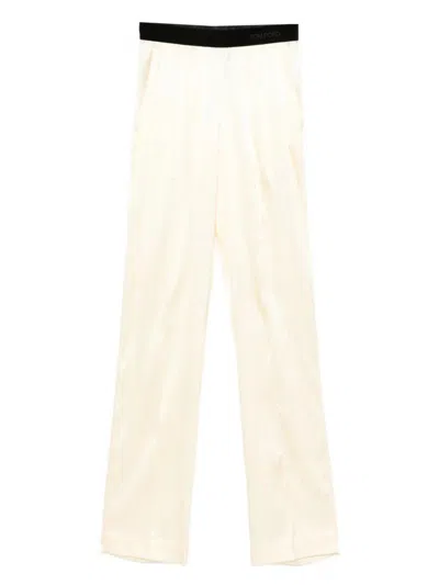 Tom Ford Stretch Silk Satin Pj Pants Clothing In Neutral