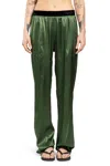 Tom Ford Green Pants With Elastic Waist With Logo Lettering In Silk Stretch Woman In Green
