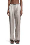 Tom Ford Wide-leg Trousers With Satin Finish In Gray