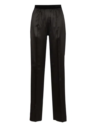 Tom Ford Stretch Silk Satin Pj Pants Trousers Black In Brown