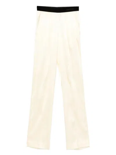 Tom Ford Stretch Silk Satin Pj Pants In White