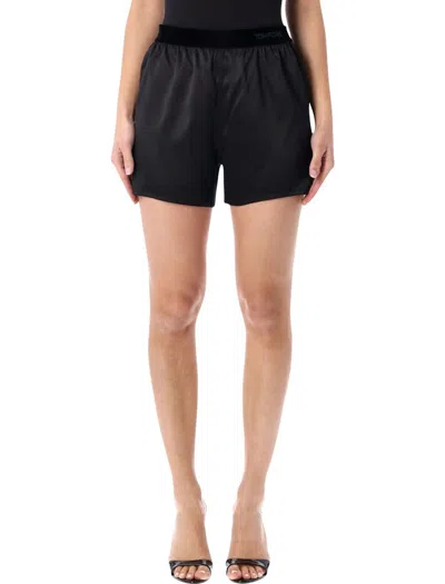 TOM FORD TOM FORD STRETCH SILK SATIN PJ SHORTS