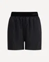Tom Ford Black Shorts With Elastic Waist With Logo Lettering In Silk Stretch Woman In Black