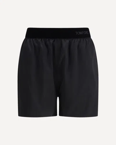 TOM FORD STRETCH SILK SATIN PJ SHORTS