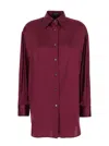 Tom Ford Camicia In Raso Di Seta Stretch Dal Taglio Rilassato In Purple