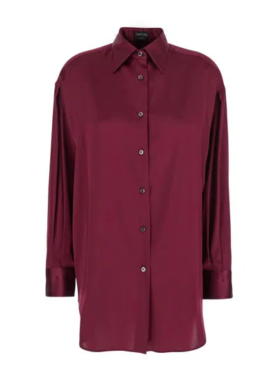 Tom Ford Stretch Silk Satin Relaxed Fit Shirt