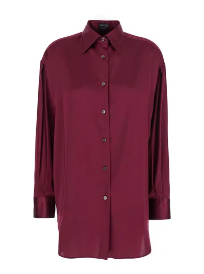 Tom Ford Stretch Silk Satin Relaxed Fit Shirt