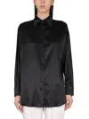 Tom Ford Stretch Silk Satin Relaxed Fit Shirt Clothing In Black