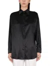 Tom Ford Stretch Silk Satin Relaxed Fit Shirt Clothing In Black