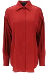 Tom Ford Stretch Silk Satin Shirt In Red