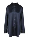 Tom Ford Stretch Silk Satin Shirt Shirts Blue In Blue