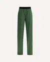 Tom Ford Green Pants With Elastic Waist With Logo Lettering In Silk Stretch Woman In Green