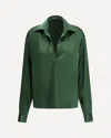 Tom Ford Stretch Silk Shirt In Green