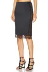 Tom Ford Women Silk Skirt With Lace Inserts In Black