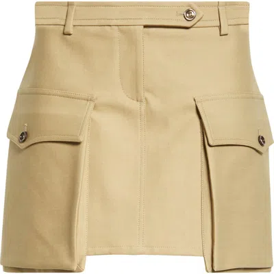 Tom Ford Stretch Tricotine Cargo Miniskirt In Fg510 Khaki Green