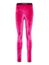 Tom Ford Stretch Velvet Signature Leggings In Pink