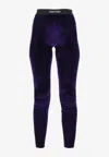 TOM FORD STRETCH VELVET LOGO LEGGINGS,PAJ121-FAX699 GV782