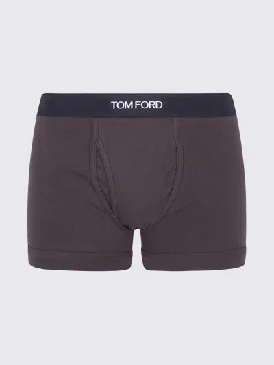 Tom Ford Stretch-cotton Boxer Briefs With Logo Waistband In Burgundy