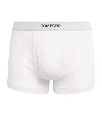 Tom Ford Stretch-cotton Logo Boxer Briefs In White