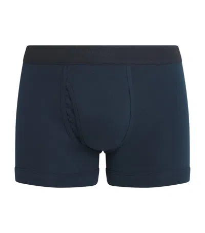 Tom Ford Stretch-cotton Logo Boxers In Blue