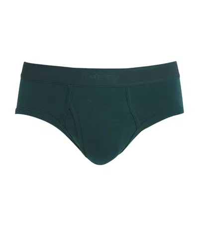 Tom Ford Stretch-cotton Logo Briefs In Green