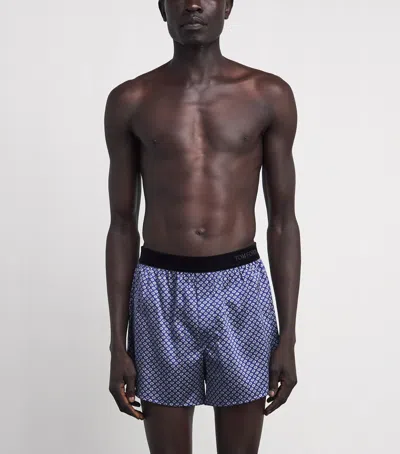 Tom Ford Stretch-silk Printed Boxer Shorts In Multi