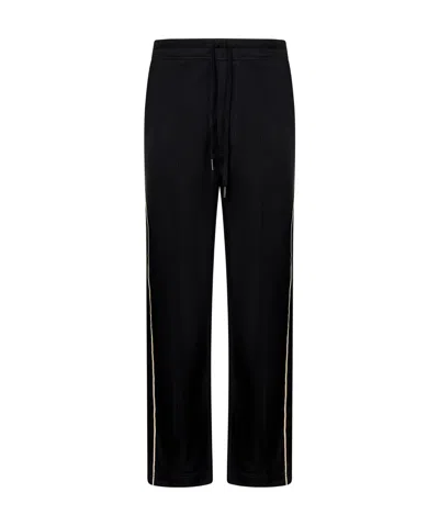 Tom Ford Stripe-detail Cotton Track Pants In Black