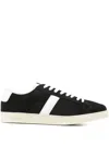Tom Ford Blake Sneakers Suede Upper Contrast Stripe Rubber Sole In Black