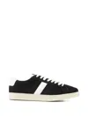 Tom Ford Blake Sneakers Suede Upper Contrast Stripe Rubber Sole In Black