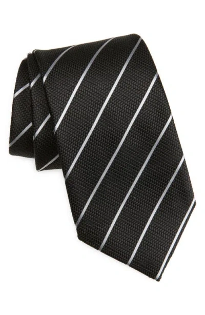 Tom Ford Stripe Jacquard Mulberry Silk Tie In Black