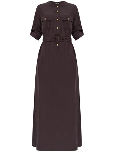 TOM FORD STRIPED BELTED DRESS