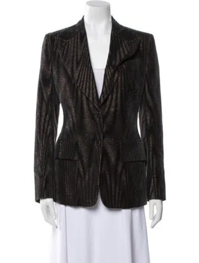 Pre-owned Tom Ford Striped Blazer In Black