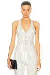 TOM FORD STRIPED BLEND WAISTCOAT