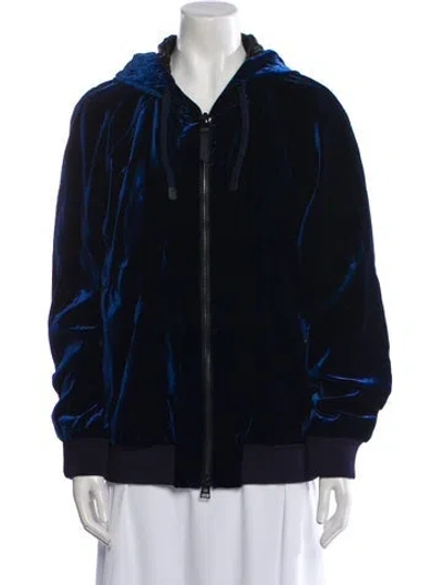 Pre-owned Tom Ford Striped Bomber Jacket In Blue