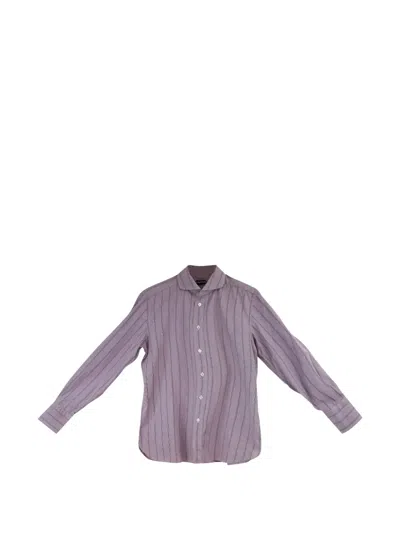 Pre-owned Tom Ford Striped Button-down Cotton Shirt In Purple