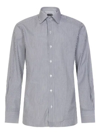 Tom Ford Striped Buttoned Shirt In Multi