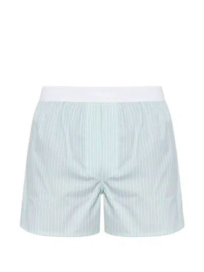 Tom Ford Striped Cotton Boxers In Green