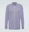 Tom Ford Striped Shirt In White & Dark Blue